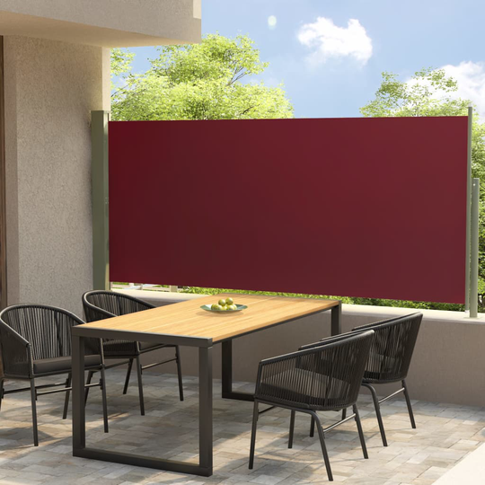 vidaXL Sisäänvedettävä terassin sivumarkiisi 140x300 cm punainen