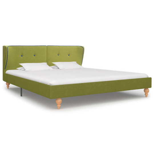 vidaXL 280711 Bed Frame Green Fabric 150x200 cm (UK/NO/IE/FI/DE/FR/NL only)