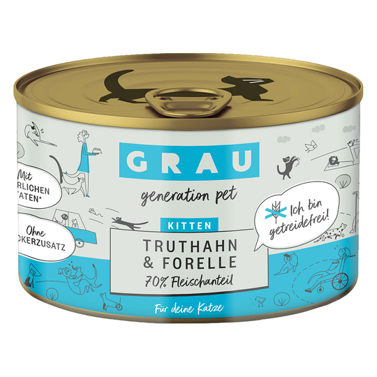 Grau Kitten viljaton kalkkuna & taimen - 6 x 200 g