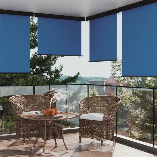 vidaXL Parvekkeen sivumarkiisi 140x250 cm sininen