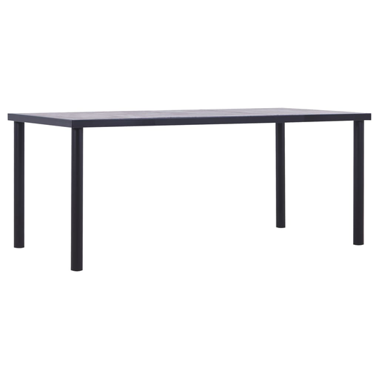 vidaXL Ruokapöytä musta ja betoninharmaa 180x90x75 cm MDF