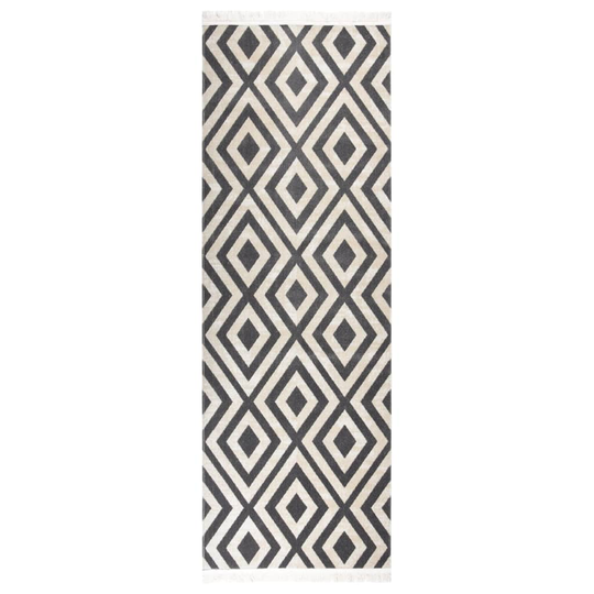 vidaXL Ulkomatto litteä kudos 80x250 cm vaalea musta ja vaalea beige