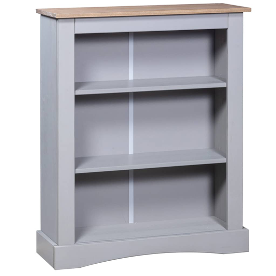 vidaXL Kirjahylly 3 tasoa Meksikon mänty Corona harmaa 81x29x100 cm