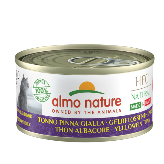 Almo Nature HFC Natural Made in Italy 6 x 70g - keltaevätonnikala