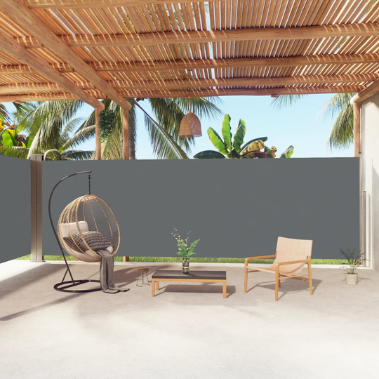 vidaXL Sisäänvedettävä sivumarkiisi antrasiitti 200x1000 cm