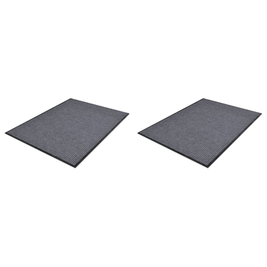 vidaXL PVC Ovimatot 2 kpl harmaa 90x60 cm