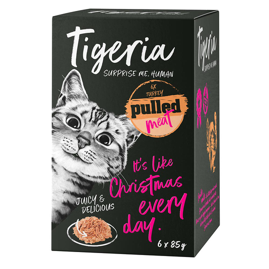 Tigeria Pulled Meat 6 x 85 g - kalkkuna