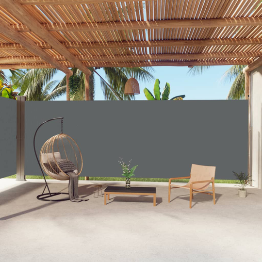 vidaXL Sisäänvedettävä sivumarkiisi antrasiitti 220x1000 cm