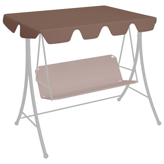 vidaXL Vaihtokatos puutarhakeinuun ruskea 150/130x70/105 cm