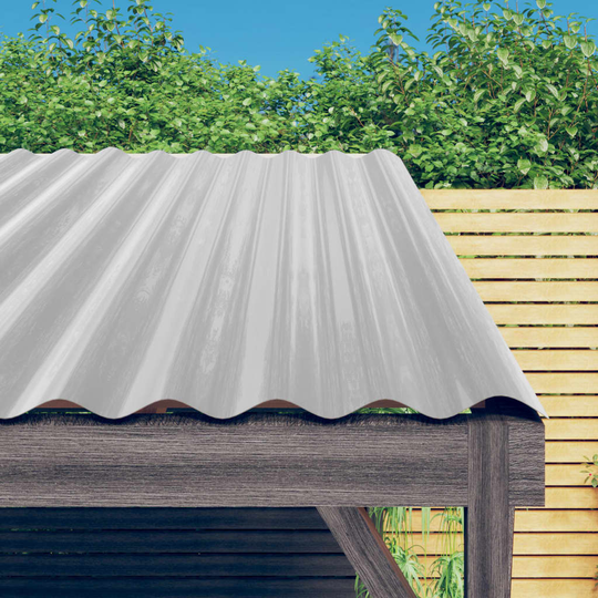 vidaXL Kattopaneeli 12 kpl jauhemaalattu teräs hopea 100x36 cm