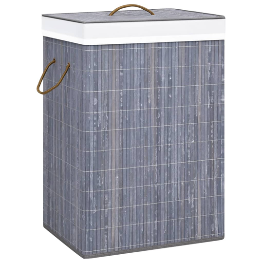 vidaXL Bambu pyykkikori harmaa 72 l
