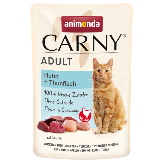Animonda Carny Pouch 12 x 85 g - kana + tonnikala