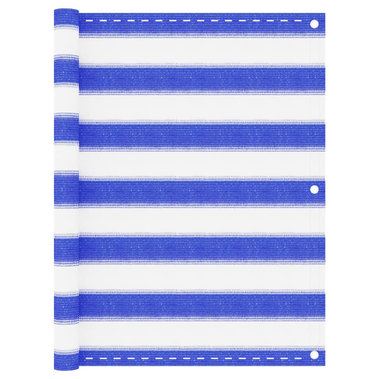vidaXL Parvekkeen suoja sininen ja valkoinen 75x300 cm HDPE