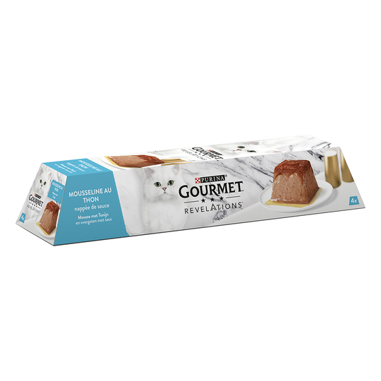 8 + 4 kaupan päälle! Gourmet Revelations Mousse -kissanruoka - tonnikala (12 x 57 g)