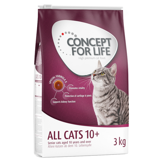 Concept for Life All Cats 10+ -paranneltu koostumus! - 3 kg
