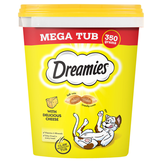 Dreamies Mega Tub - 4 x 350 g lajitelma: kana & juusto
