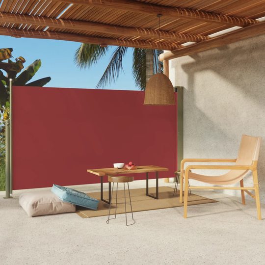 vidaXL Sisäänvedettävä terassin sivumarkiisi 170x300 cm punainen