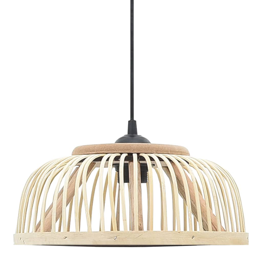 vidaXL Riippuvalaisin bambu 40 W 30x12 cm puolipyöreä E27