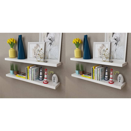 vidaXL Seinähyllyt 4 kpl valkoinen 100 cm