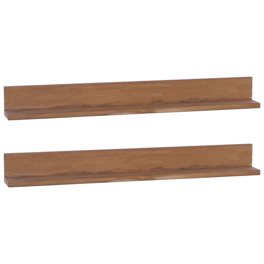 vidaXL Seinähyllyt 2 kpl 90x10x10 cm täysi tiikki