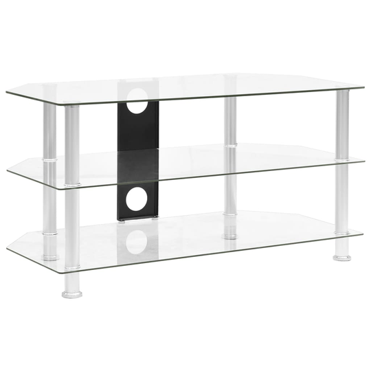 vidaXL TV-taso läpikuultava 96x46x50 cm karkaistu lasi