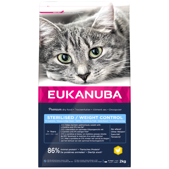2 kg Eukanuba-kissanruokaa erikoishintaan! - Sterilised / Weight Control Adult