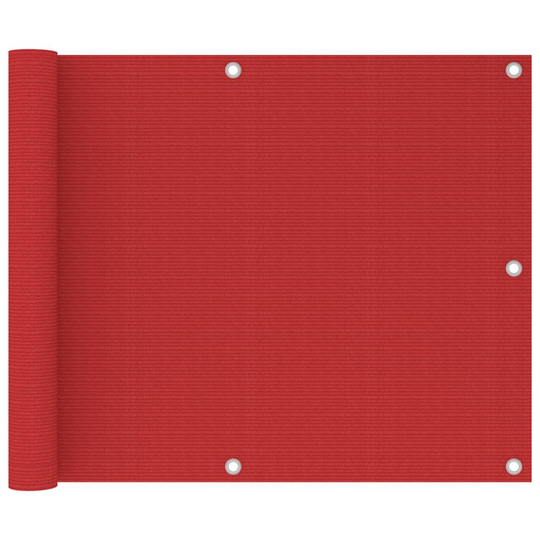 vidaXL Parvekkeen suoja punainen 75x500 cm HDPE
