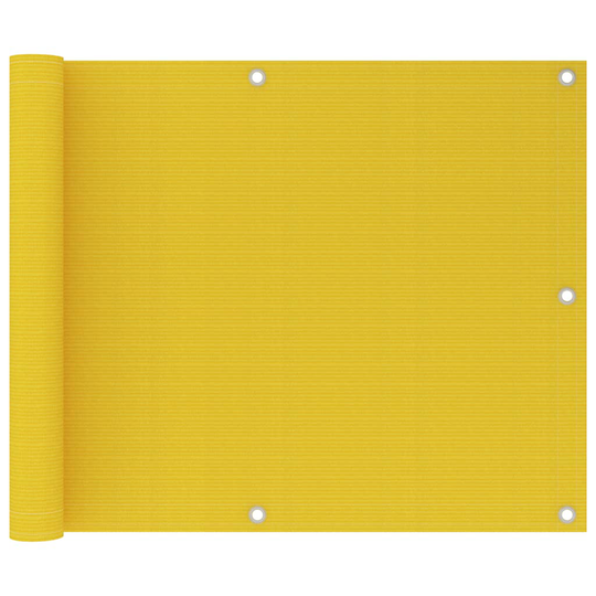 vidaXL Parvekkeen suoja keltainen 75x600 cm HDPE