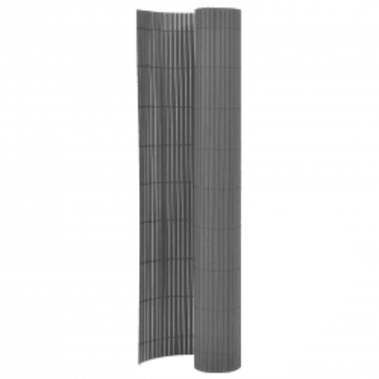 vidaXL Kaksipuolinen puutarha-aita 90x400 cm harmaa