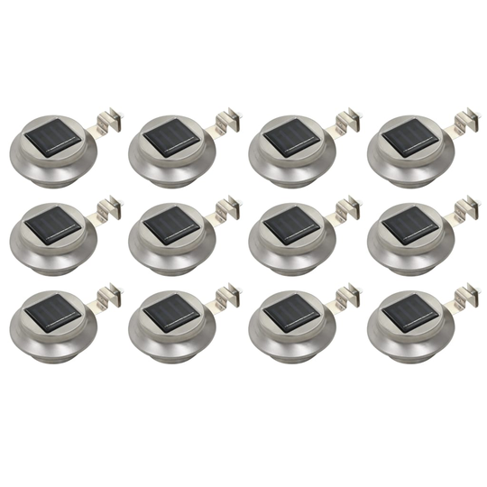 vidaXL Ulkoaurinkokennovalaisin 12 kpl LED pyöreä 12cm valkoinen