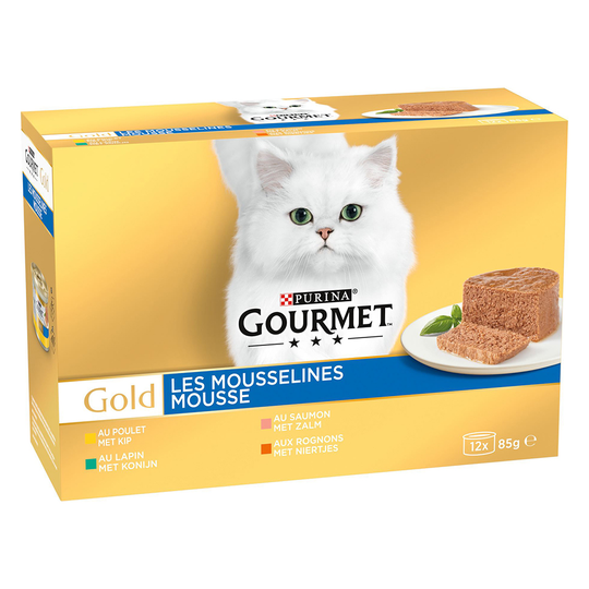 Gourmet Gold -jumbopakkaus: 96 x 85 g - Hienostunut patee: kani, kana, lohi, munuainen