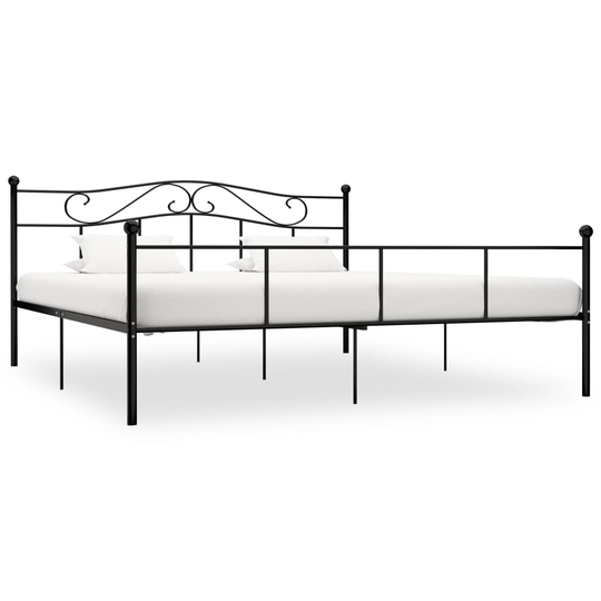 vidaXL Sängynrunko musta metalli 200x200 cm
