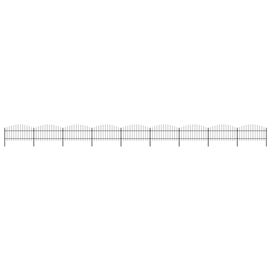 vidaXL Puutarha-aita keihäskärjillä teräs (1-1,25)x15,3 m musta
