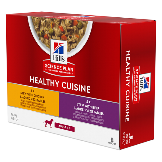 Hill's Science Plan Canine Adult Healthy Cuisine kana & nauta - 8 x 80 g