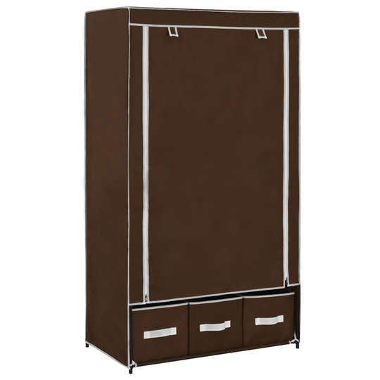 vidaXL Vaatekaappi ruskea 87x49x159 cm kangas