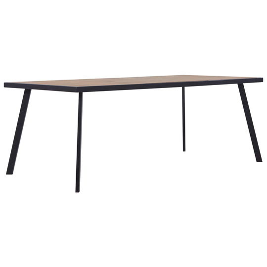 vidaXL Ruokapöytä vaalea puu ja musta 180x90x75 cm MDF