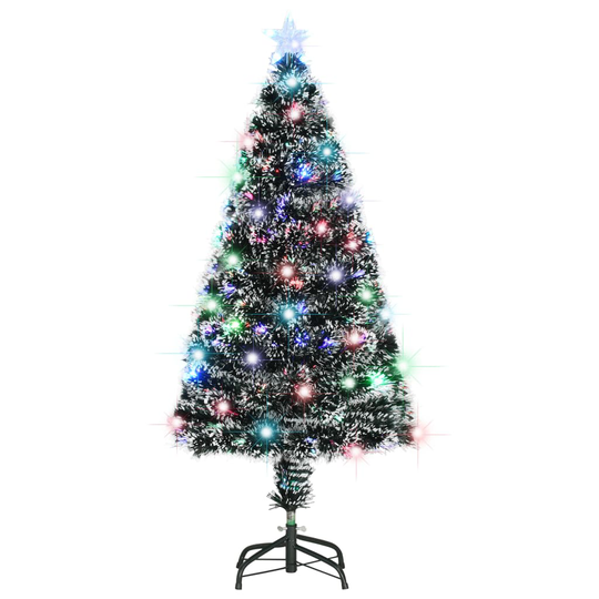 vidaXL Tekojoulukuusi jalusta/LED 120 cm kuituoptiikka
