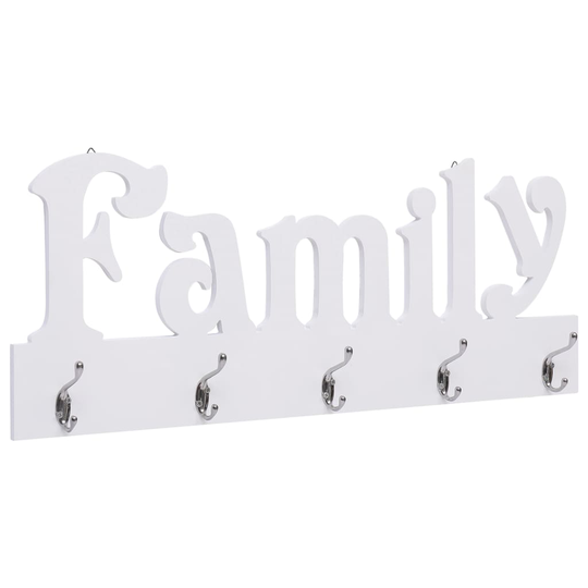 vidaXL Seinälle kiinnitettävä naulakko FAMILY 74x29,5 cm