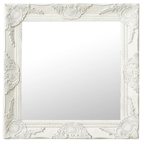vidaXL Seinäpeili barokkityylinen 50x50 cm valkoinen