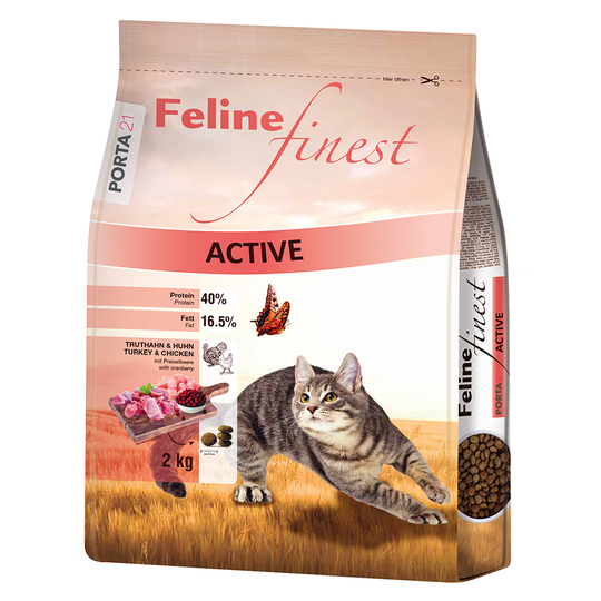 Porta 21 Feline Finest Active kalkkuna & kana - 2 kg