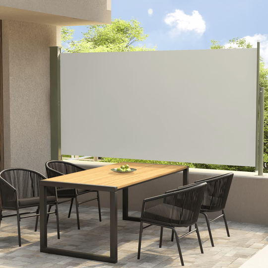 vidaXL Sisäänvedettävä terassin sivumarkiisi 160x300 cm kerma