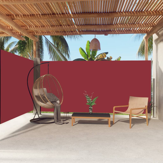 vidaXL Sisäänvedettävä sivumarkiisi punainen 180x600 cm