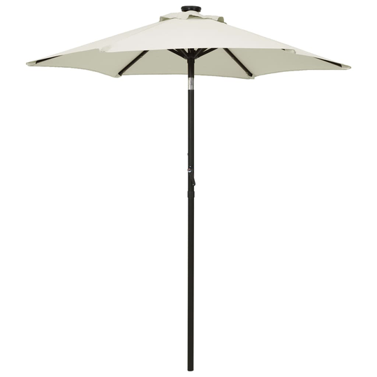 vidaXL Aurinkovarjo LED-valolla hiekka 200x211 cm alumiini