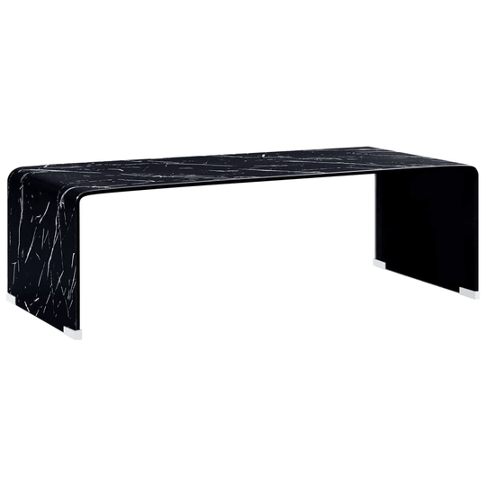 vidaXL Sohvapöytä musta marmori 98x45x31 cm karkaistu lasi