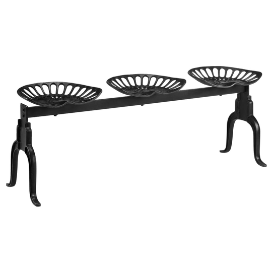 vidaXL 3-istuttava puutarhapenkki 155 cm valurauta musta