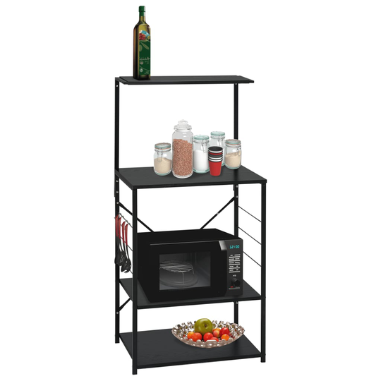 vidaXL Mikroaaltouunikaappi musta 60x39,6x123 cm lastulevy
