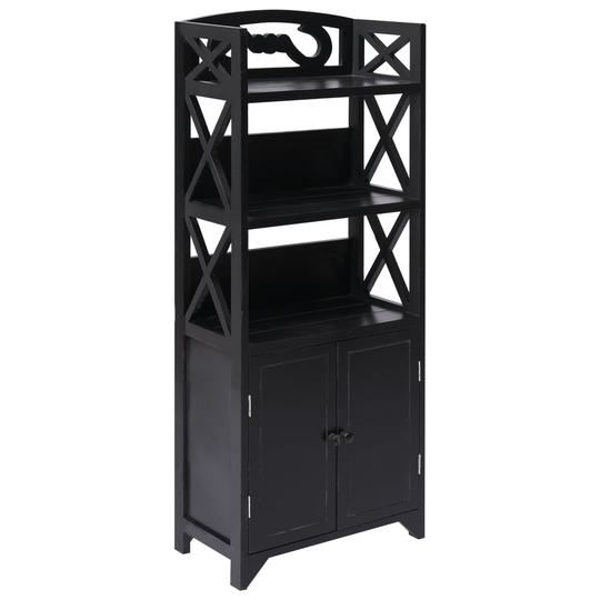 vidaXL Kylpyhuoneen kaappi musta 46x24x116 cm keisaripuu