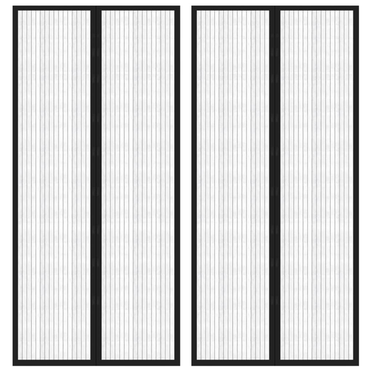 vidaXL Hyönteisverhot oveen 2 kpl magneettikiinnitys musta 210x90 cm