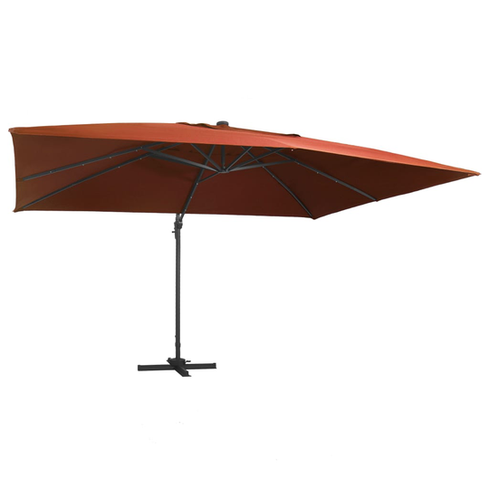 vidaXL Aurinkovarjo LED-valoilla terrakotta 400x300 cm