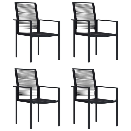vidaXL Puutarhatuolit 4 kpl PVC rottinki musta